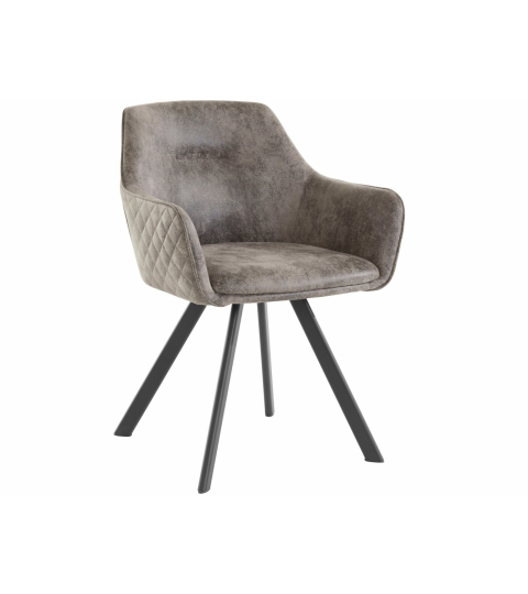 Jídelní židle Nimba, mikrovlákno, černá / světle šedá