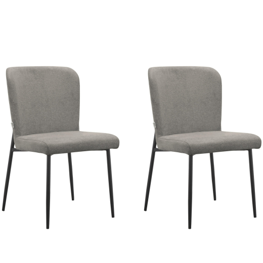 Jídelní židle Oita (SET 2 ks), textil, světle šedá - 1