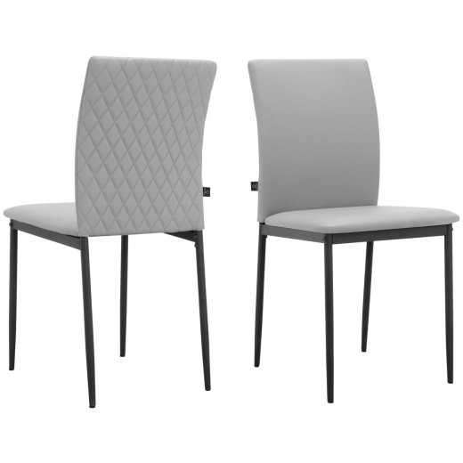 Jídelní židle Pavia (SET 2 ks), syntetická kůže, šedá - 1