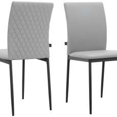 Jídelní židle Pavia (SET 2 ks), syntetická kůže, šedá - 1