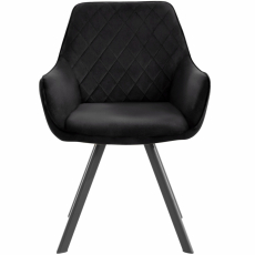 Jídelní židle Polka, samet, černá / černá - 2