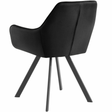 Jídelní židle Polka, samet, černá / černá - 4