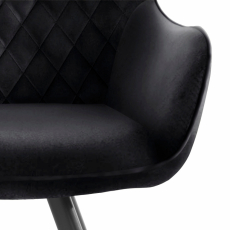 Jídelní židle Polka, samet, černá / černá - 5