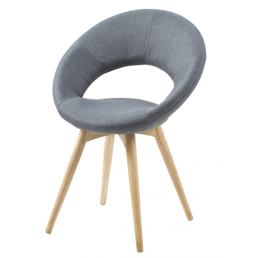 Jídelní židle Round s masivními nohami (SET 2 ks), šedá - 1