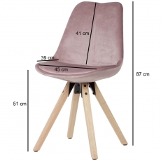 Jídelní židle Ruby (SET 2 ks), růžová - 3