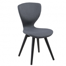 Jídelní židle s dřevěnými nohami Greta (SET 2 ks), šedá/černá - 1