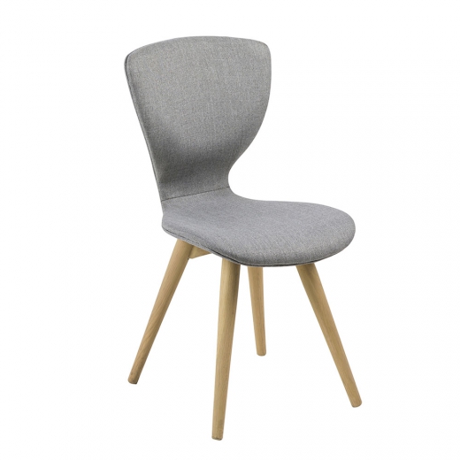 Jídelní židle s dřevěnými nohami Greta (SET 2 ks), šedá/dub - 1