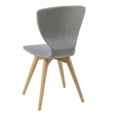 Jídelní židle s dřevěnými nohami Greta (SET 2 ks), šedá/dub - 4