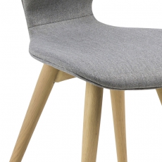 Jídelní židle s dřevěnými nohami Greta (SET 2 ks), šedá/dub - 3