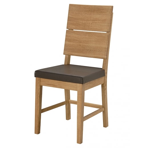 Jídelní židle s koženým sedákem Oslo (SET 2 ks) - 1