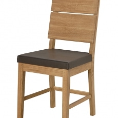 Jídelní židle s koženým sedákem Oslo (SET 2 ks) - 1