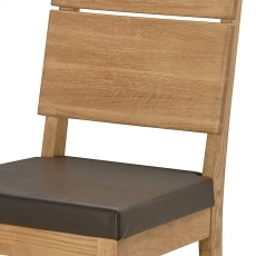 Jídelní židle s koženým sedákem Oslo (SET 2 ks) - 2