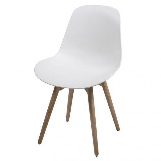 Jídelní židle s masivními nohami Shale (SET 2 ks) bílá - 1