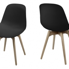 Jídelní židle s masivními nohami Shale (SET 2 ks) černá - 3