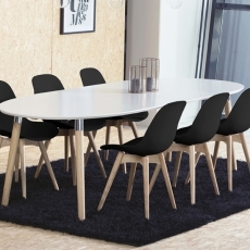 Jídelní židle s masivními nohami Shale (SET 2 ks) černá - 4