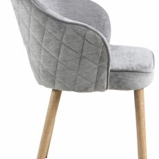 Jídelní židle s područkami Mitzie, textil, šedá - 4