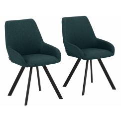 Jídelní židle Salem (SADA 2 ks), tkanina, tmavě zelená