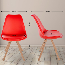 Jídelní židle Sofia I, syntetická kůže, červená - 8