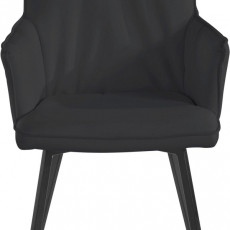 Jídelní židle Sonja (SADA 2 ks), syntetická kůže, černá - 2
