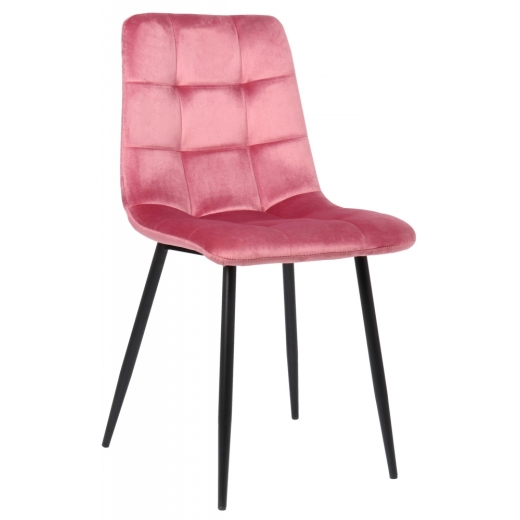 Jídelní židle Tilde, samet, růžová - 1