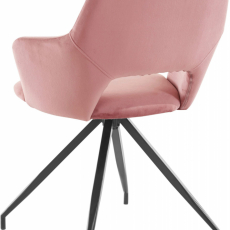 Jídelní židle Trumpet (SADA 2 ks), samet, růžová - 5