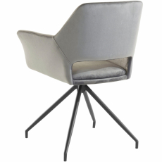 Jídelní židle Vienna (SADA 2 ks), samet, černá / šedá - 5
