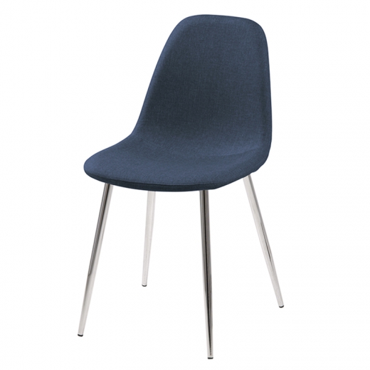 Jídelní židle Wanda (SET 4 ks), modrá/chrom - 1