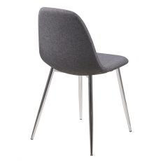 Jídelní židle Wanda (SET 4 ks), šedá/chrom - 2