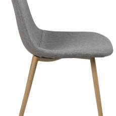 Jídelní židle Wilma (SET 4ks), tkanina,  světle šedá/dub - 7