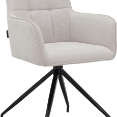 Jídelní židle Zaria (SET 2 ks), textil, krémová - 4