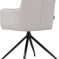 Jídelní židle Zaria (SET 2 ks), textil, krémová - 6