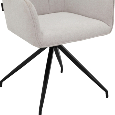 Jídelní židle Zaria (SET 2 ks), textil, krémová - 7
