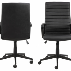 Kancelárska stolička Charles, syntetická koža, čierna - 2