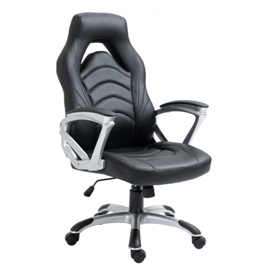 Kancelárska stolička Foxton, syntetická koža, čierna - 1