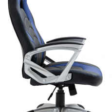 Kancelárska stolička Foxton, syntetická koža, modrá - 3