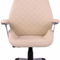 Kancelárska stolička Layton, syntetická koža, krémová - 1