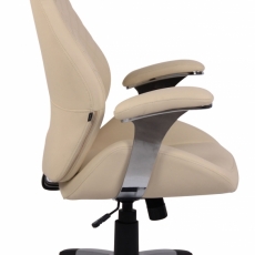 Kancelárska stolička Layton, syntetická koža, krémová - 2