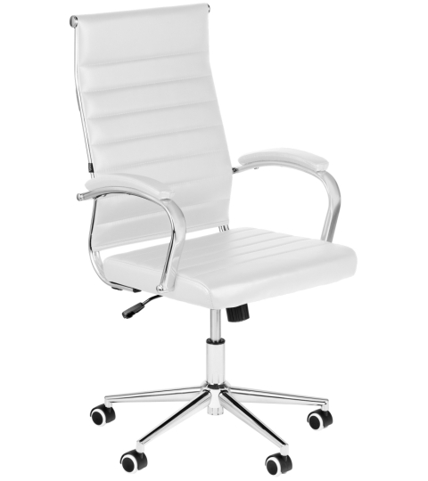 Kancelárska stolička Mollis, syntetická koža, biela