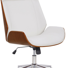 Kancelárska stolička Varel, syntetická koža, orech / biela - 1