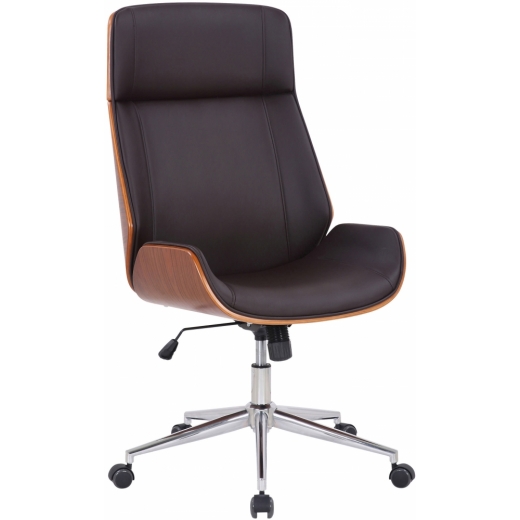 Kancelárska stolička Varel, syntetická koža, orech / hnedá - 1