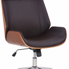 Kancelárska stolička Varel, syntetická koža, orech / hnedá - 1
