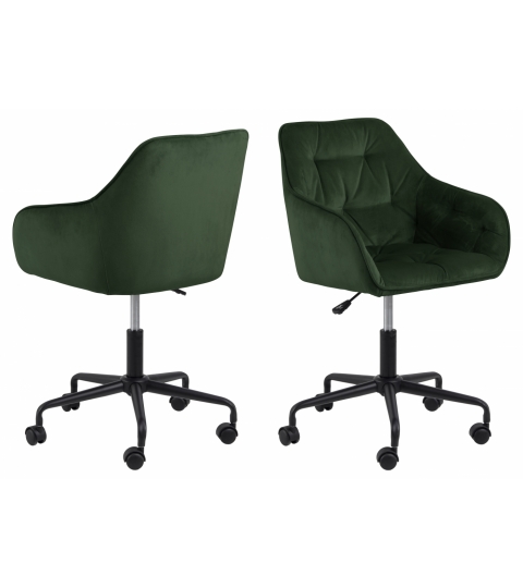Kancelářská židle Brooke, samet, tmavě zelená