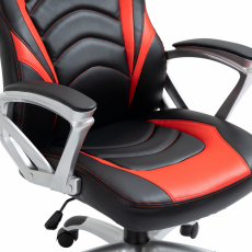 Kancelářská židle Foxton, syntetická kůže, červená - 7