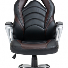 Kancelářská židle Foxton, syntetická kůže, hnědá - 2