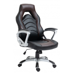 Kancelářská židle Foxton, syntetická kůže, hnědá