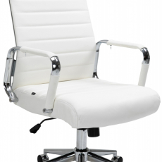 Kancelářská židle Kolumbus, pravá kůže, bílá - 1