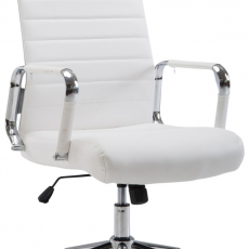 Kancelářská židle Kolumbus, syntetická kůže, bílá - 1