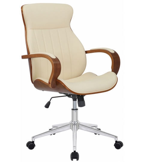 Kancelářská židle Melilla, syntetická kůže, ořech /  krémová