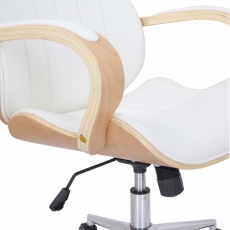 Kancelářská židle Melilla, syntetická kůže, přírodní / bílá - 6