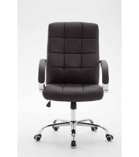 Kancelářská židle Mikos, syntetická kůže, hnědá